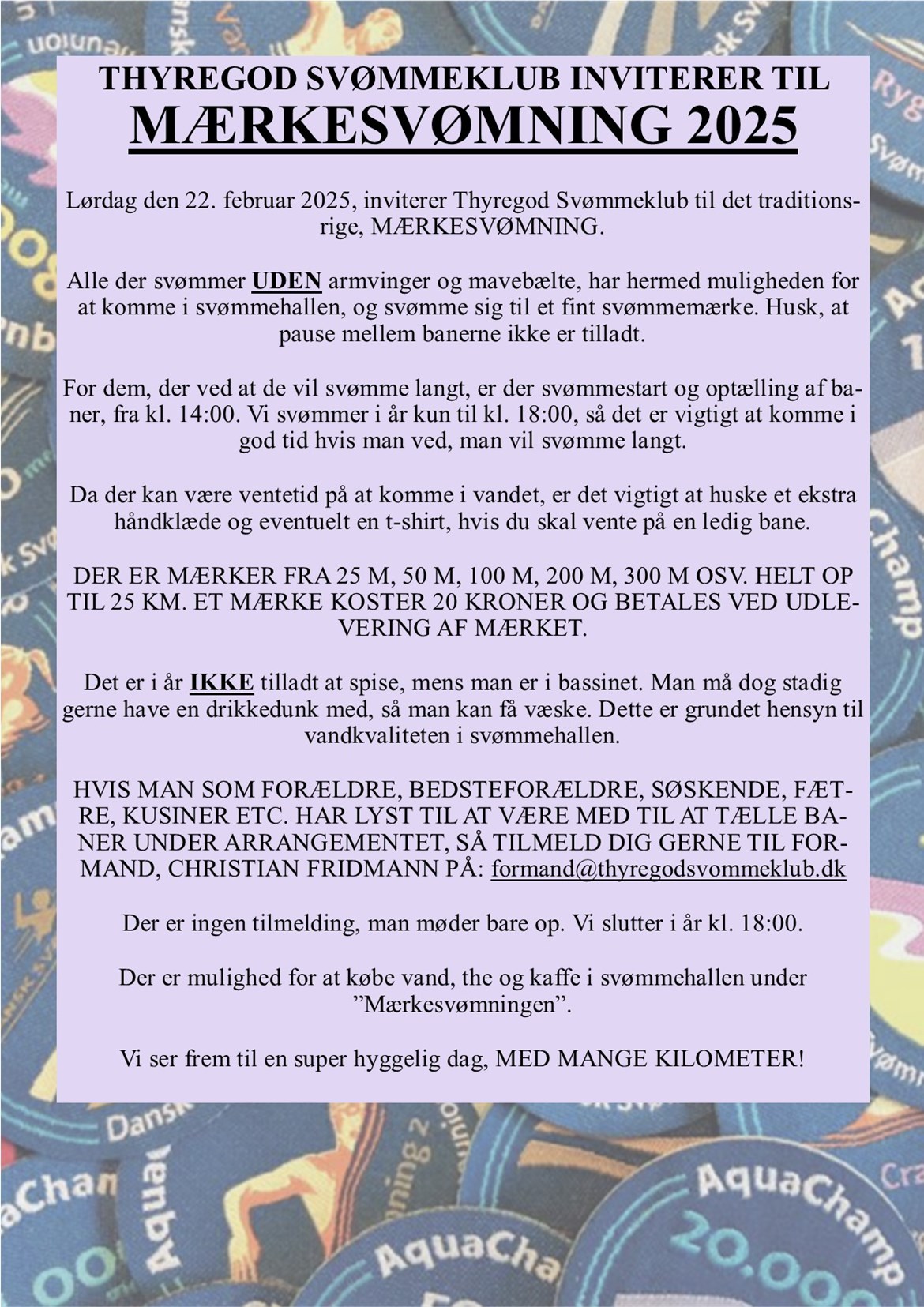 INVITATION TIL MÆRKESVØMNING 2025